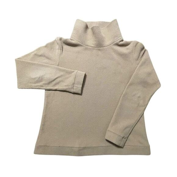 Dudley Stephens Womens M Tan Brown Park Slope Fleece Turtleneck USA Tuckernuck - Picture 1 of 12